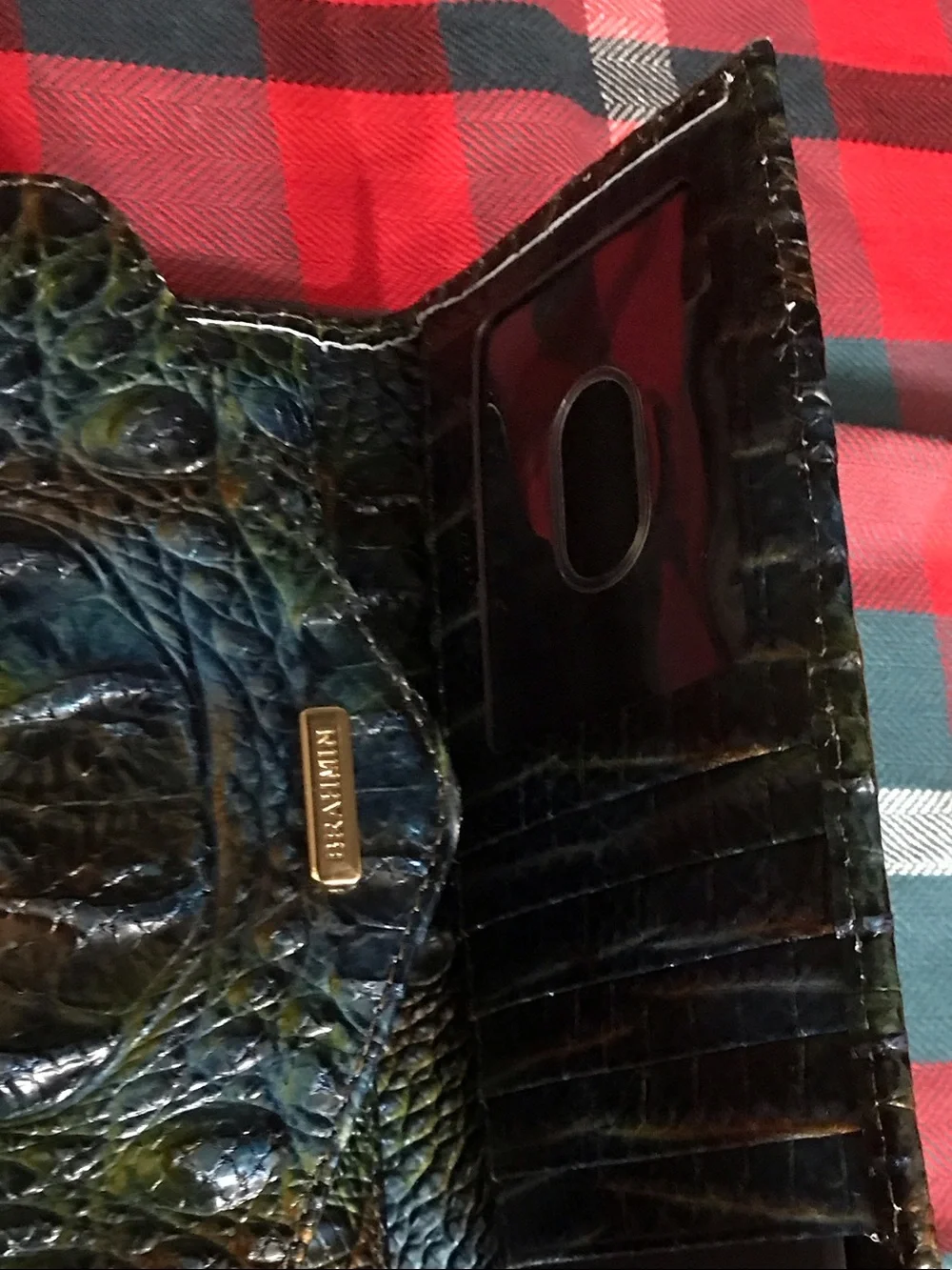 Brahmin croc embossed