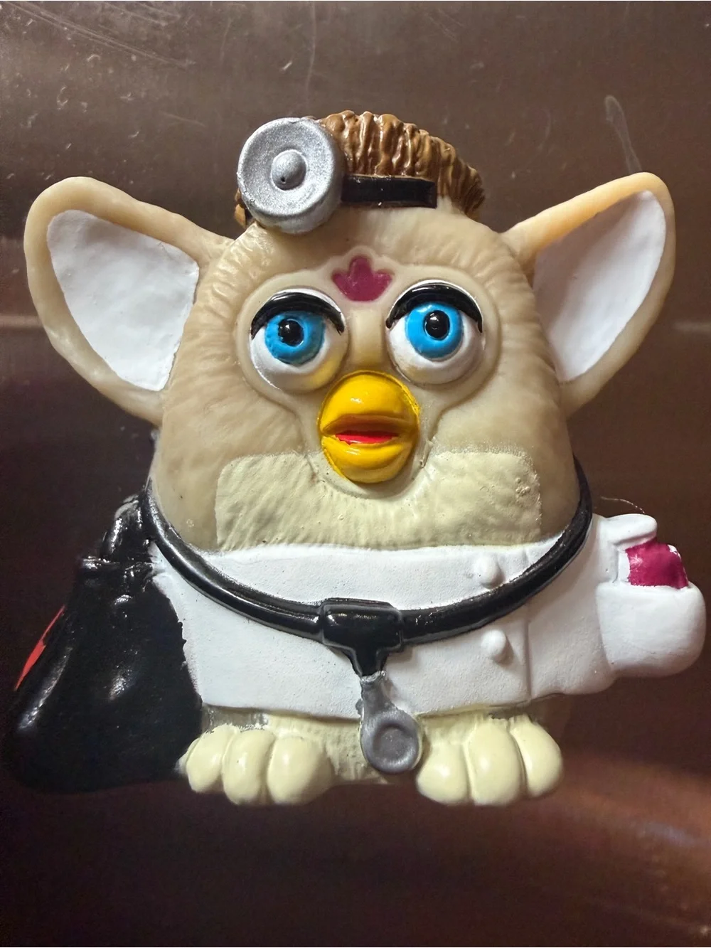 Novelty Vintage 2000 Bear Furby Doctor Finger Puppet  -