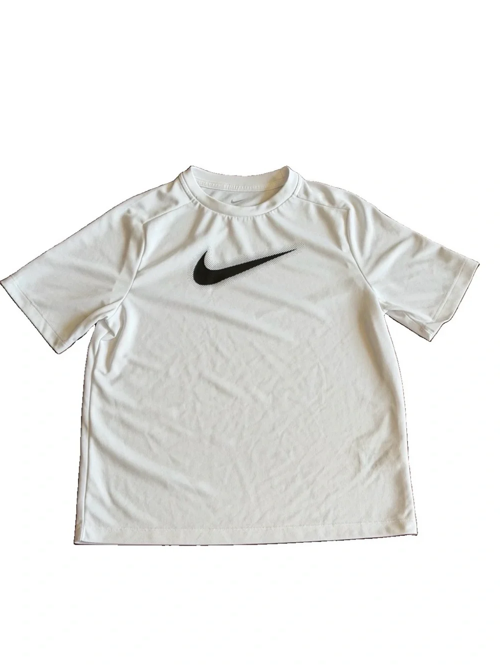 Nike White Tee with Black Swoosh Logo Youth XL