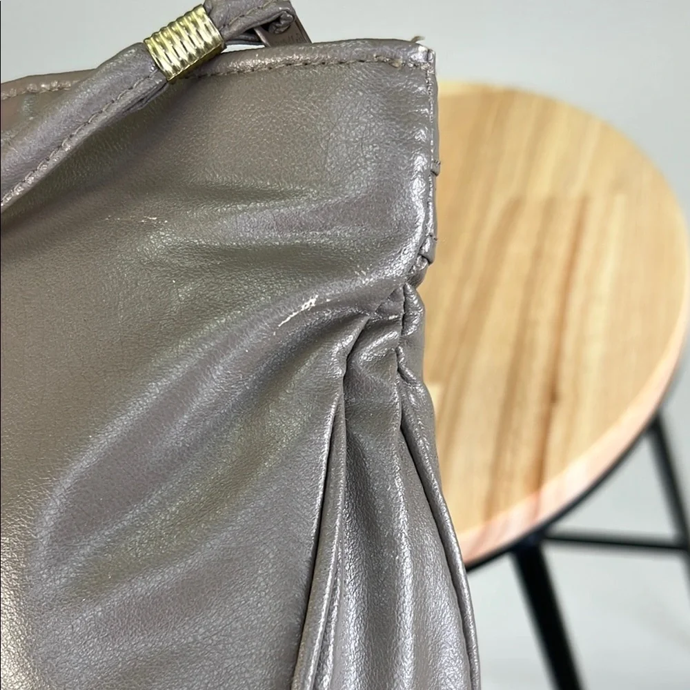 80s Dressy Clutch / Purse / Evening Bag with Zipper Taupe Brown Grey