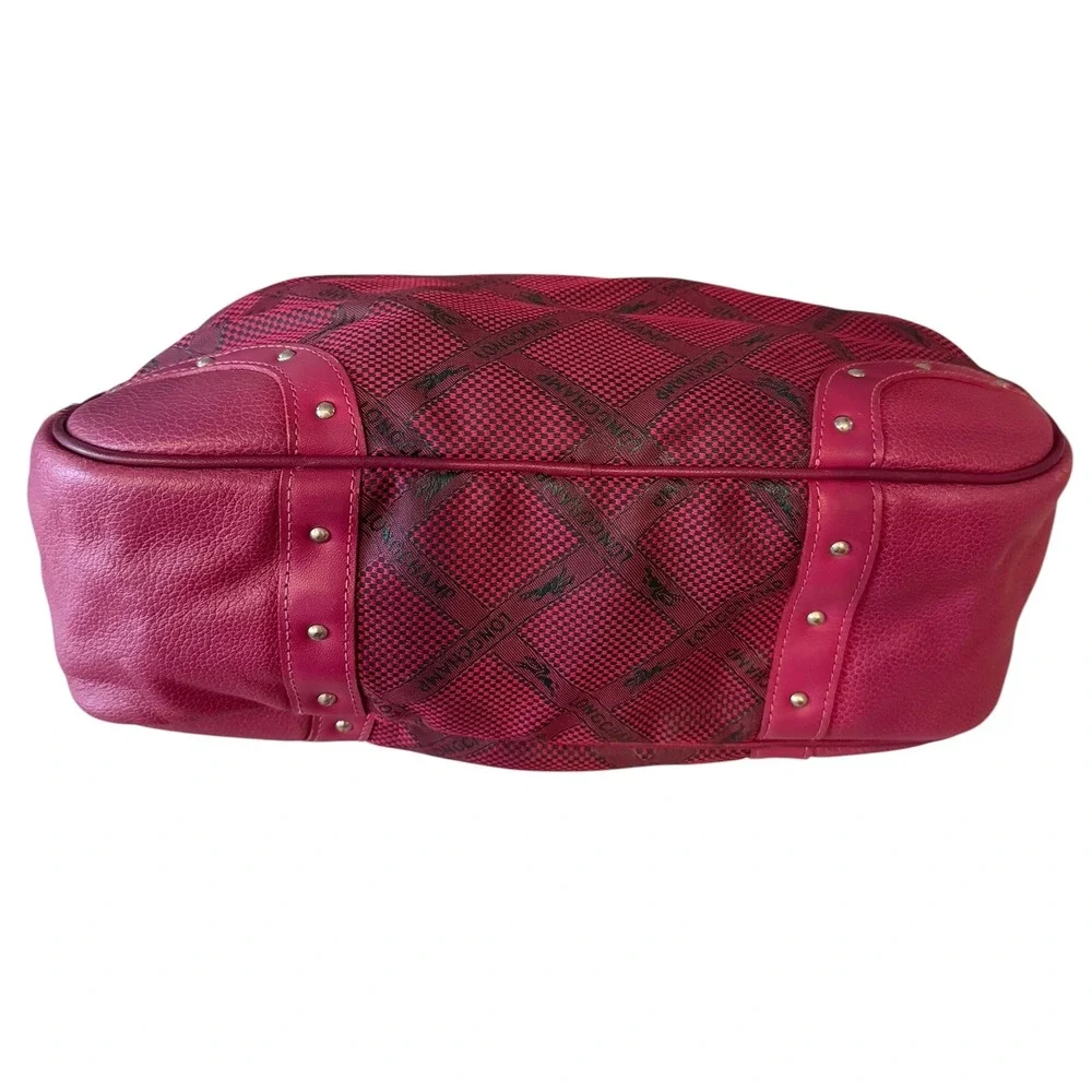 Longchamp Pink Monogram Canvas and Leather Bowler Satchel Bag – Vintage Y2K