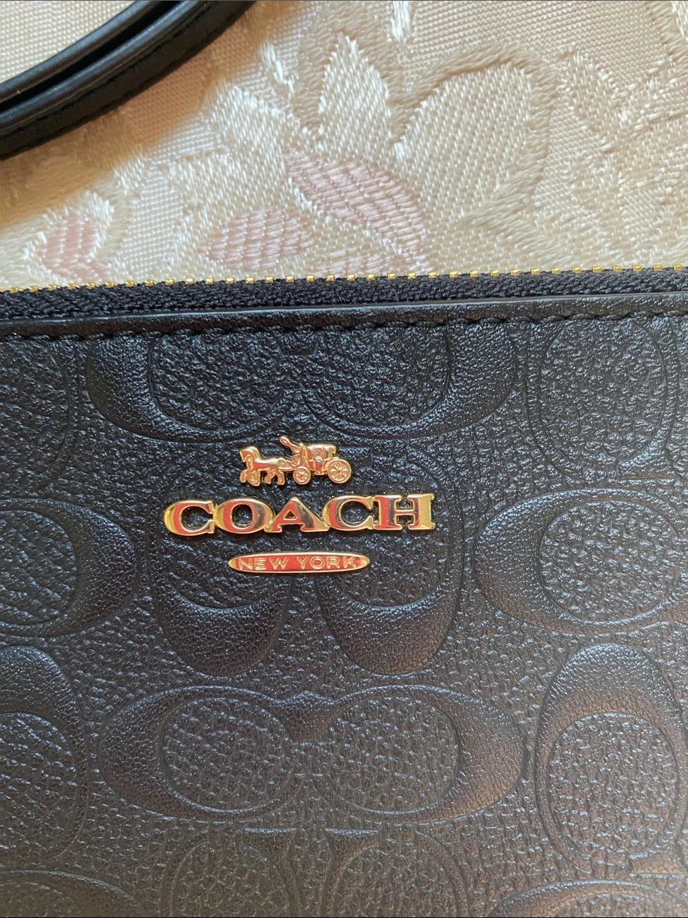 Coach compact leather