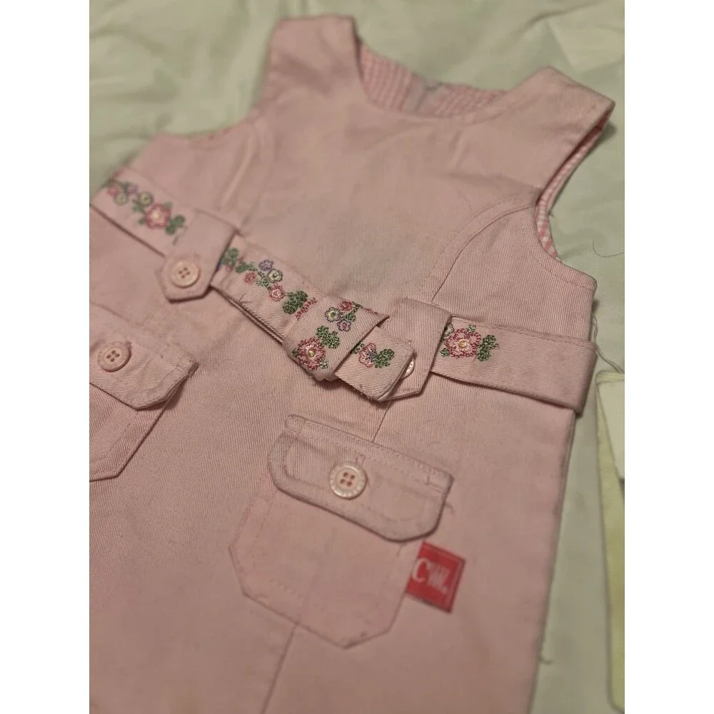 NWT Vintage Carter’s Baby Girl Pink Flower Dress Size 3-6 Months