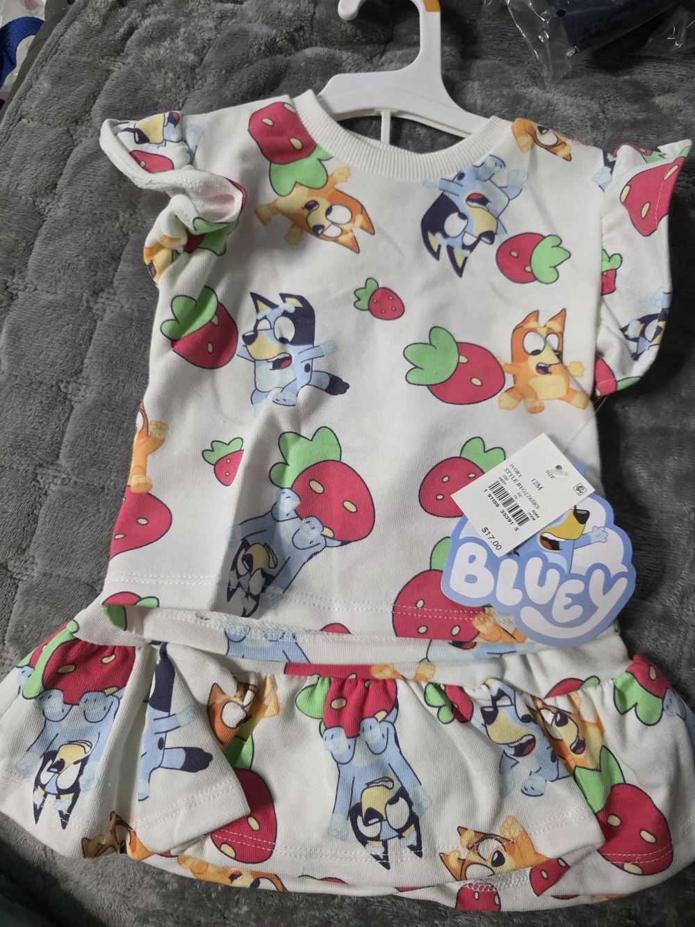 Bluey Strawberry Print Toddler Dress