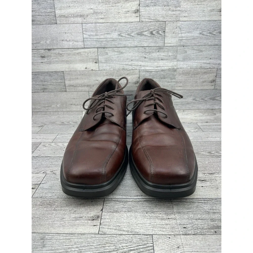 ECCO Helsinki 2 Mens Apron Toe Tie Brown Leather Dress Shoes Size EU 46 US 12.5‎