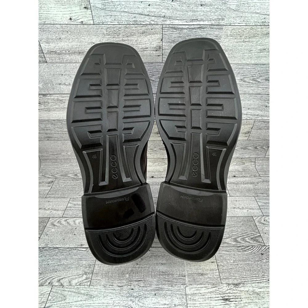 ECCO Helsinki 2 Mens Apron Toe Tie Brown Leather Dress Shoes Size EU 46 US 12.5‎