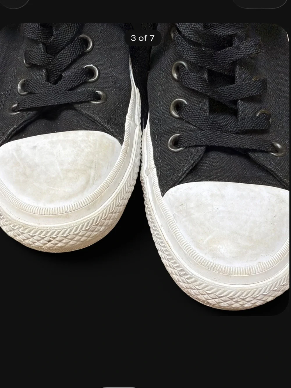 Classic Black Canvas Low-Top Sneakers with White Toe