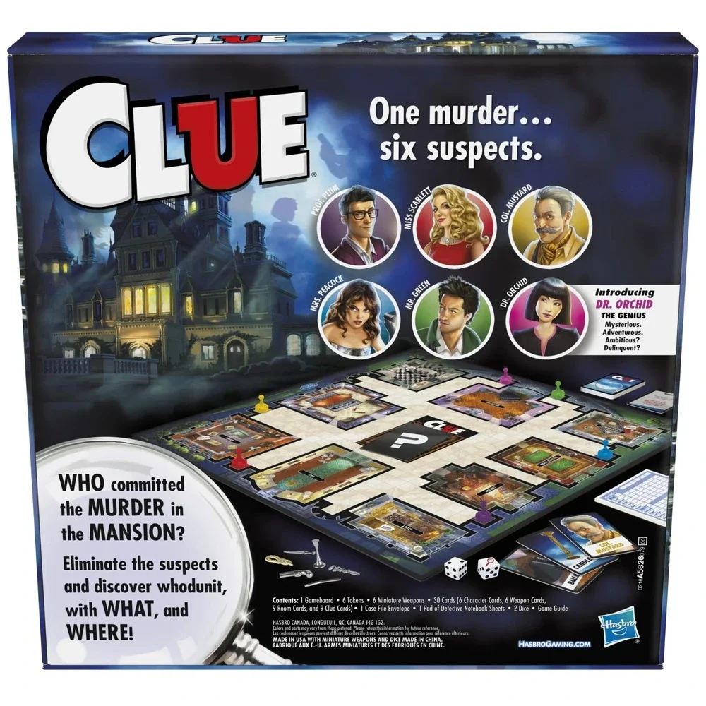 CLUE the Classic Mystery Game Hasbro 2020‎ Includes Fun Activity Sheet Inside