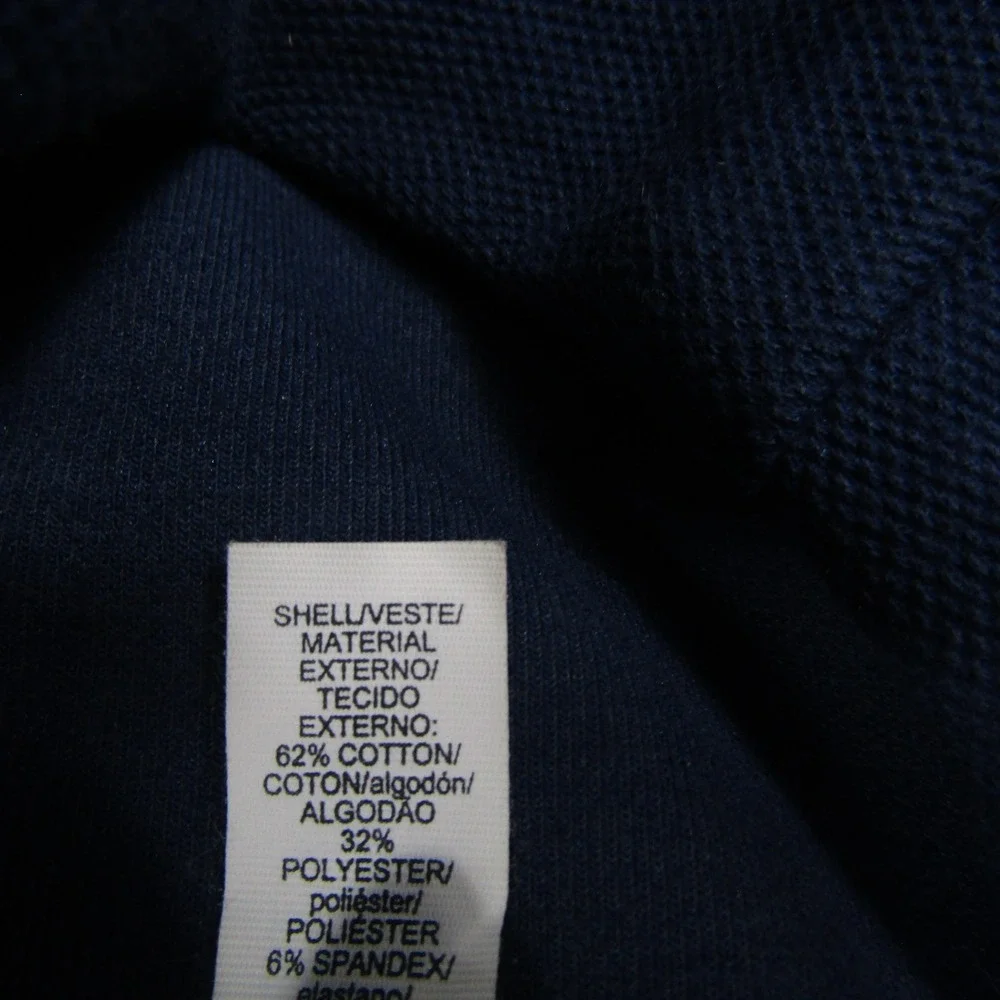 Adidas Jacket Mens 2XL Blue Hooded Full Zip Cotton Blend Knit Athletic Training