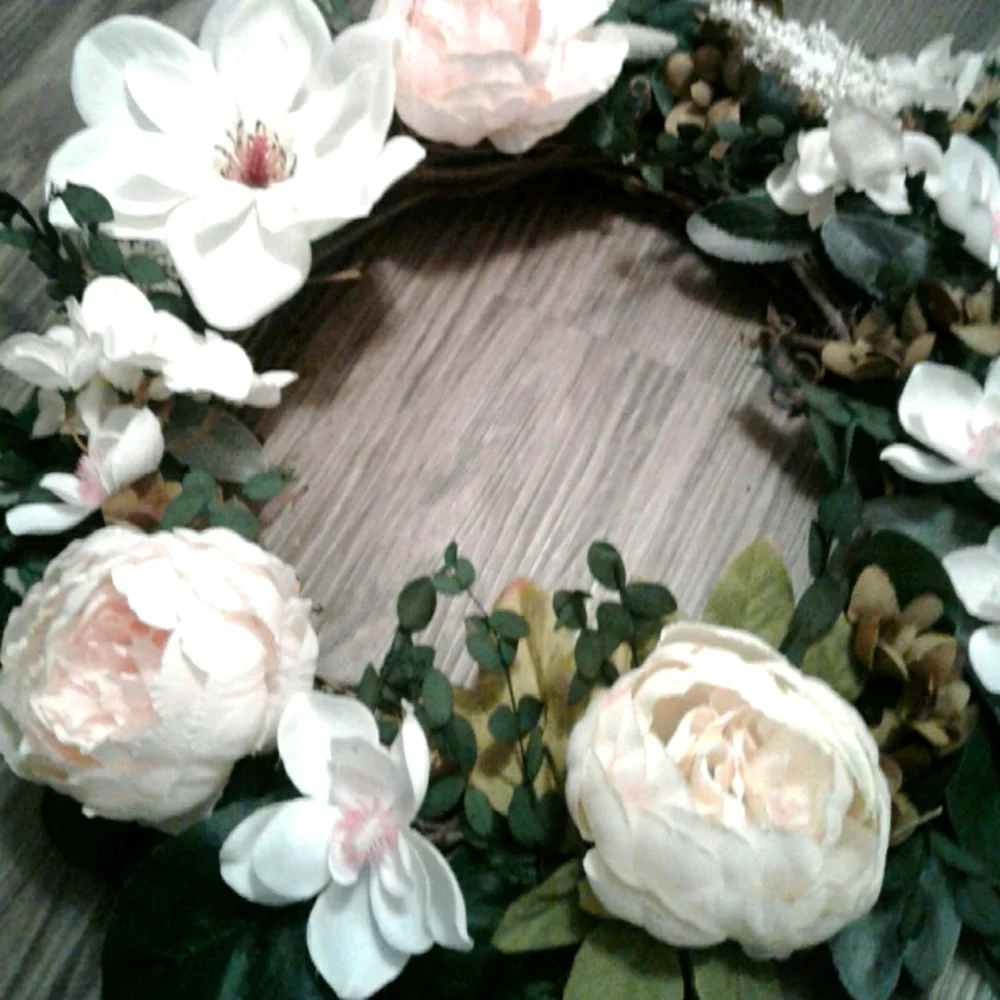 Magnolias Wreath Hand Crafted Custom Final Sale