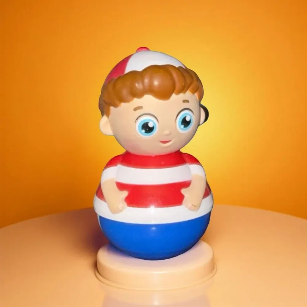 Rare WEEBLES Figure Big W Letter on Back of Shirt Red White Cap Blue Hat Boy B19