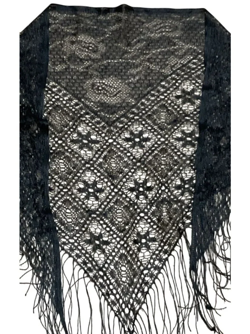 Lace Shawl vtg black
