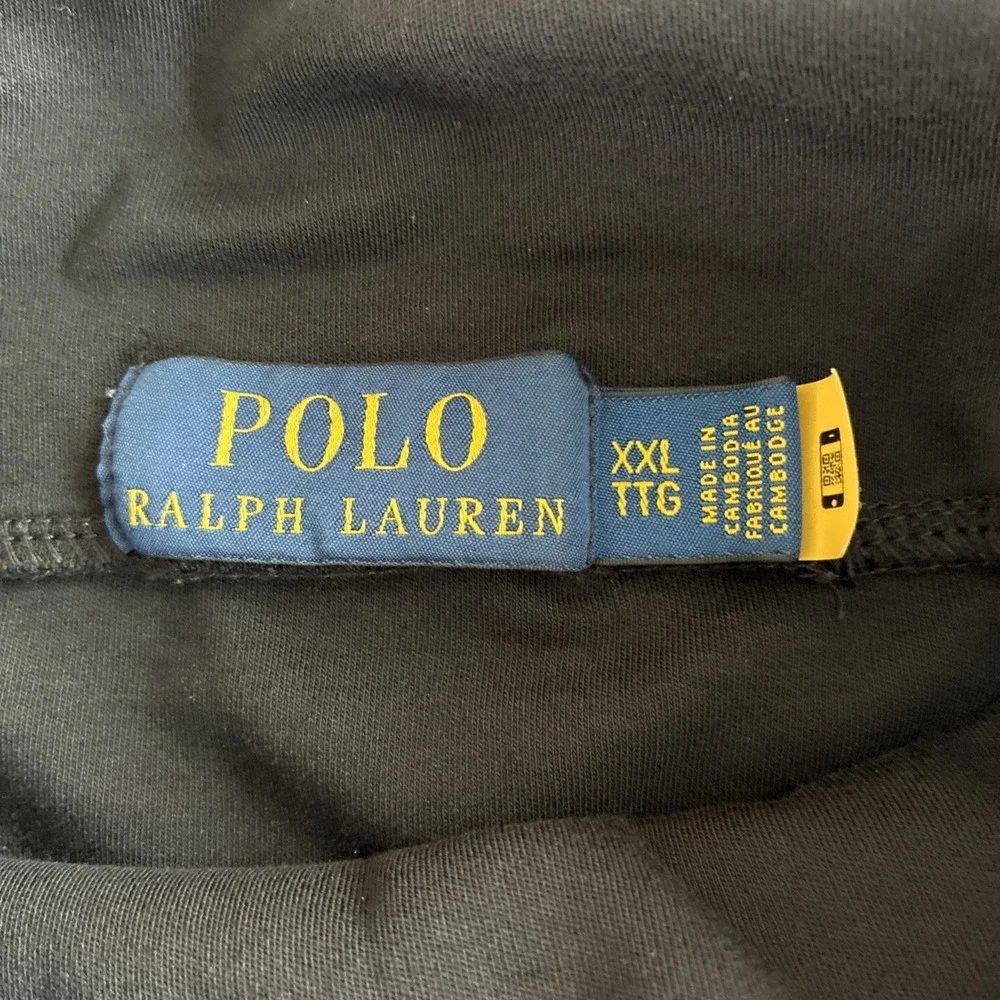 Polo Ralph Lauren Mens XXL Turtleneck Shirt Black Cotton Long Sleeve Flesh Pony