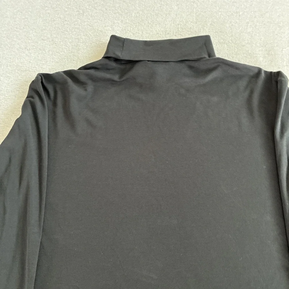 Polo Ralph Lauren Mens XXL Turtleneck Shirt Black Cotton Long Sleeve Flesh Pony