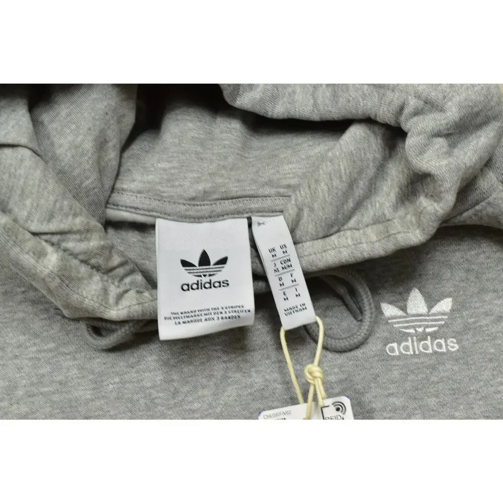 Adidas Men's Regular Size M Gray Essential Hoody Sweatshirt Trefoil NEW IM4525