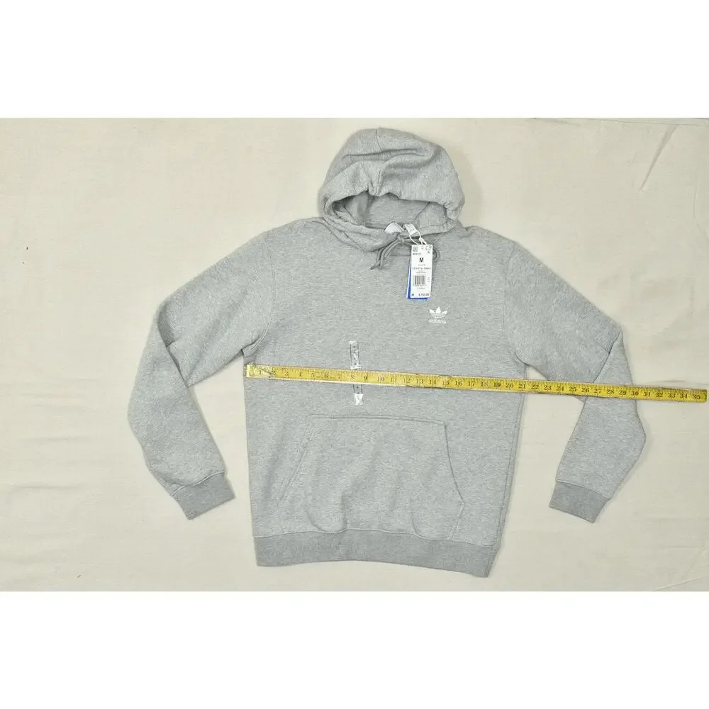 Adidas Men's Regular Size M Gray Essential Hoody Sweatshirt Trefoil NEW IM4525