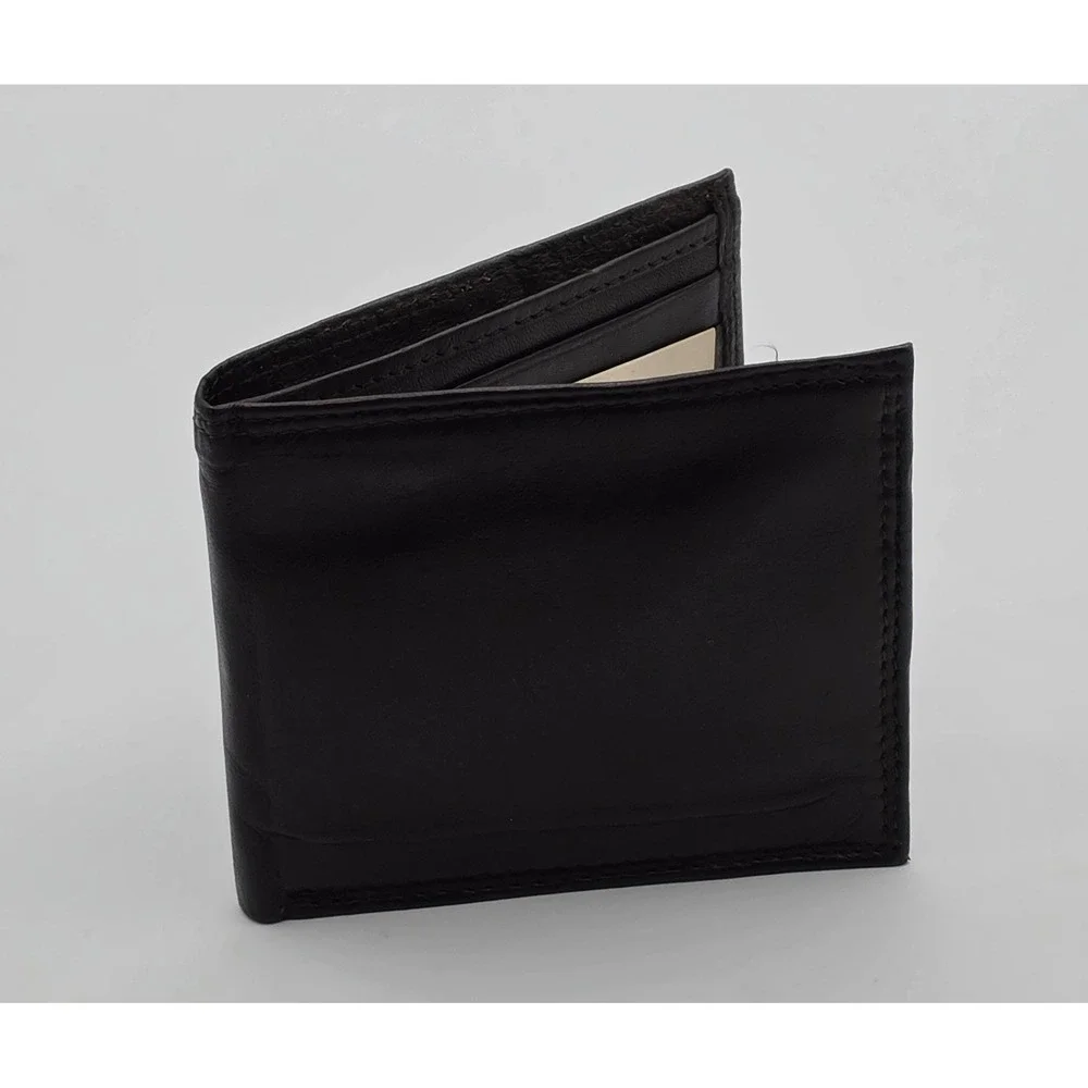 Swank Bifold Wallet Mens OS‎ Black Like New Genuine Leather Card Slots Vintage