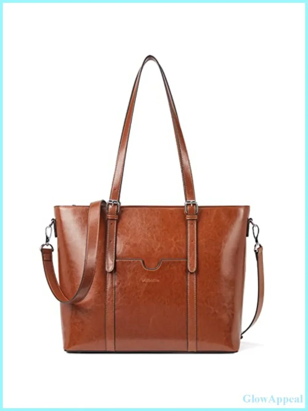 Genuine Leather Laptop Bag Work Tote Satchel Briefcase 15.6 Inch