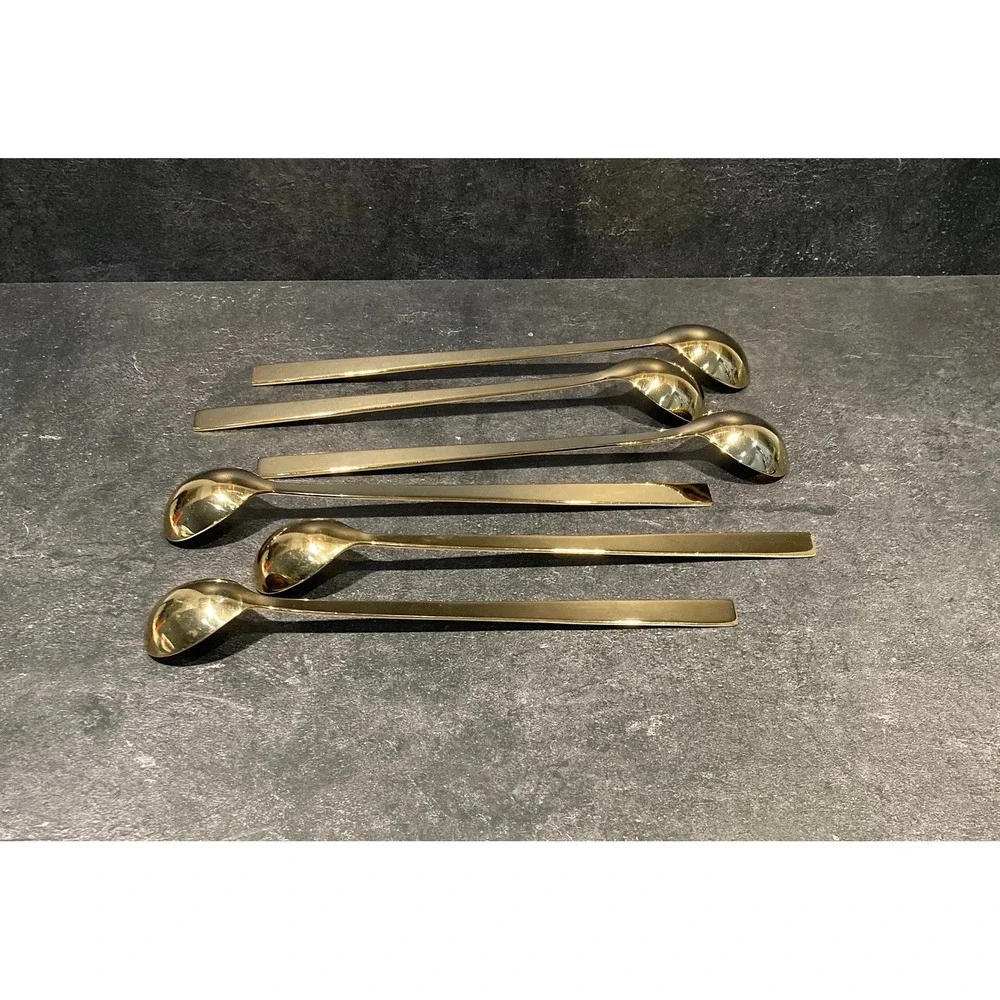 6 Nescafe Taster's Choice 24K Gold Plated Measuring Stir Spoon 9