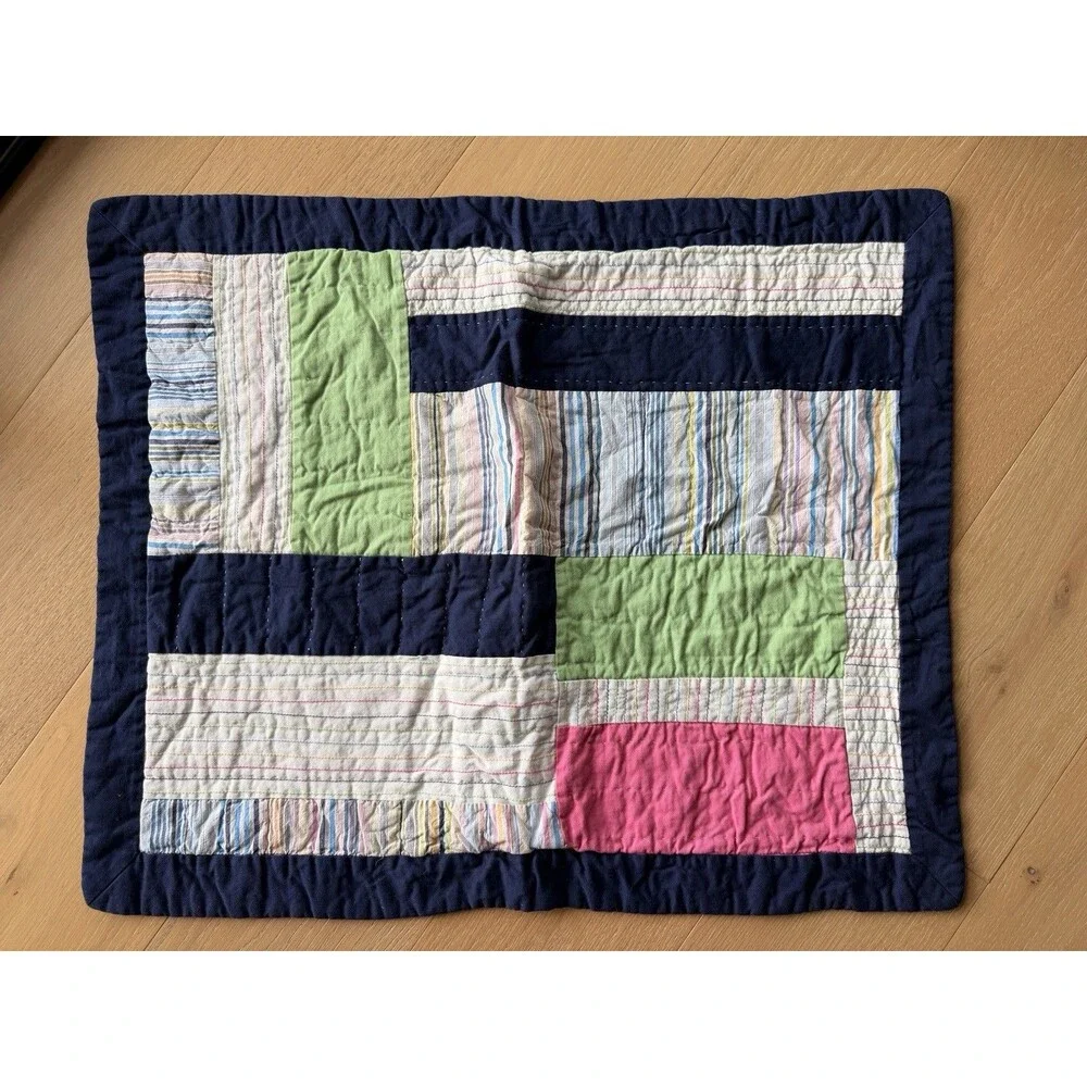 ~NAUTICA~Quilted Standard Pillow Shams~White~Green~Blue~Pink~Cotton