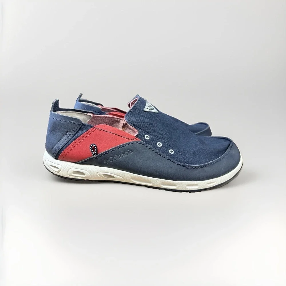 Columbia Bahama Vent PFG Slip On Boat Shoes Mens Size 12 Blue Red BM2663-468