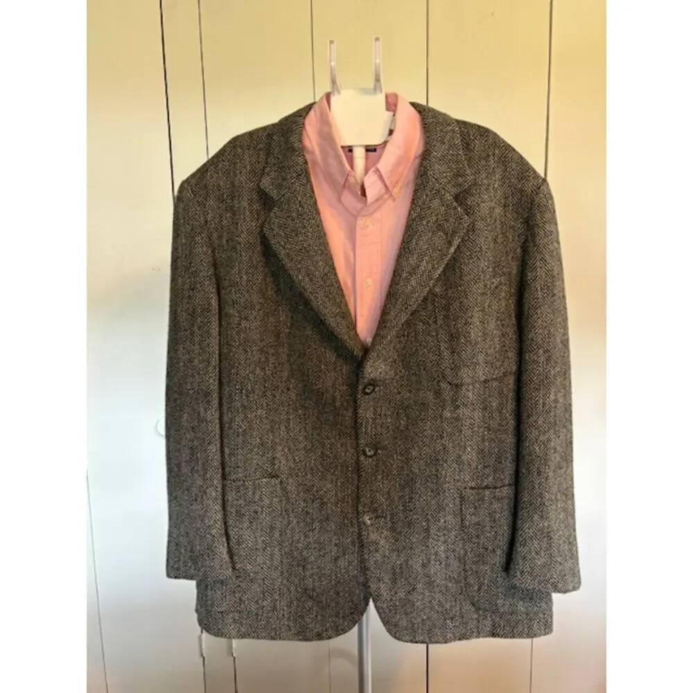 Vintage Harris‎ Tweed x Hunt Club Pure Scottish Wool Blazer Jacket 46 Regular