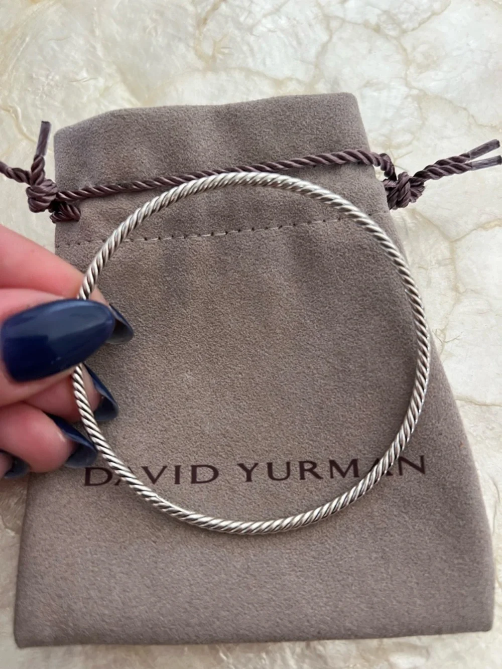 David Yurman Sterling Silver Cable Bangle Bracelet Medium 2.5” 925 Stackable