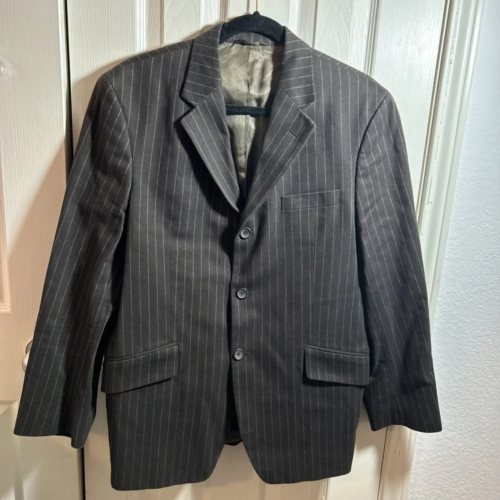 Banana Republic Tailored 3 Button Striped Blazer 42S Cotton Jacket‎
