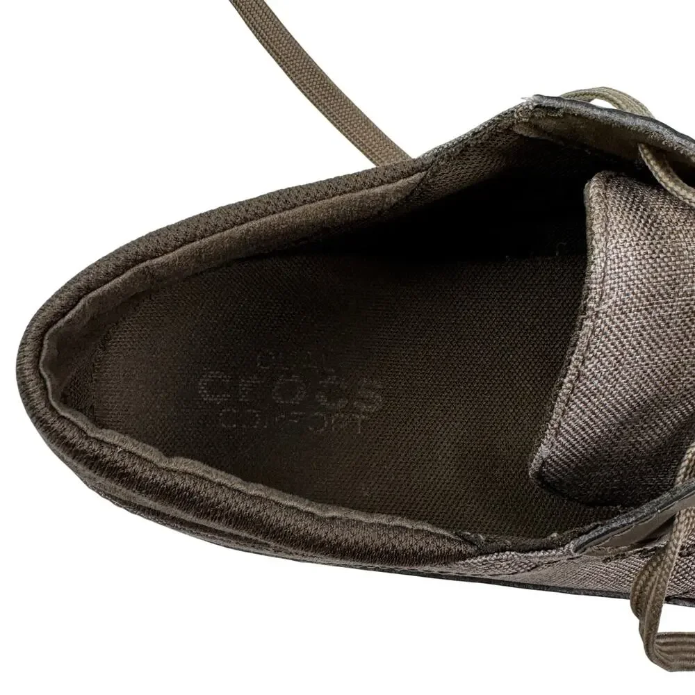 Crocs Santa Cruz Playa Canvas Lace Up Boat Deck Casual Shoes Men's Size 10