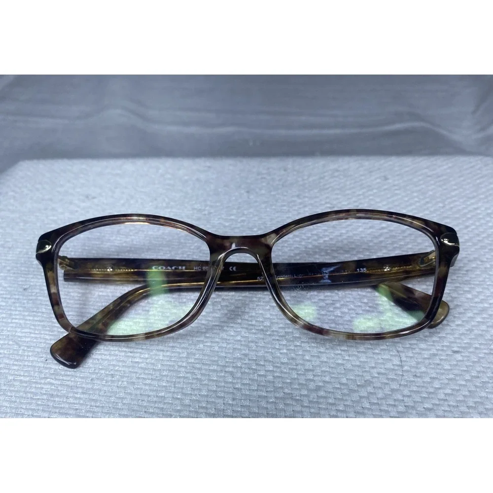 Coach Eyeglasses Frames HC6065 5287 Confetti Light Brown Gold Full Rim 49-17-135