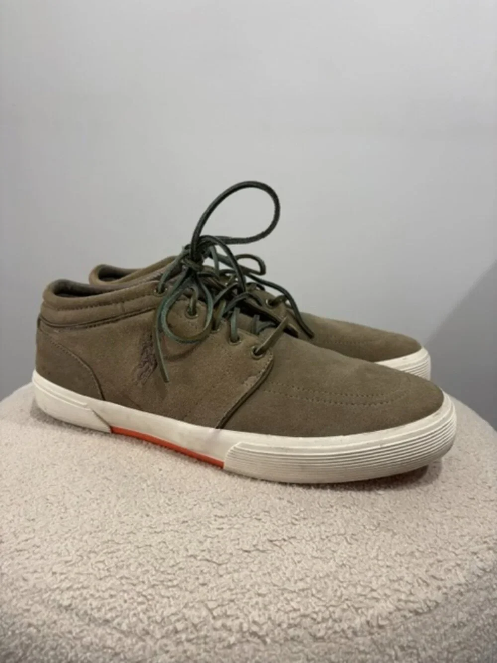 Polo Ralph Lauren Sneakers Mens 12 D Faxon Mid II Olive Suede