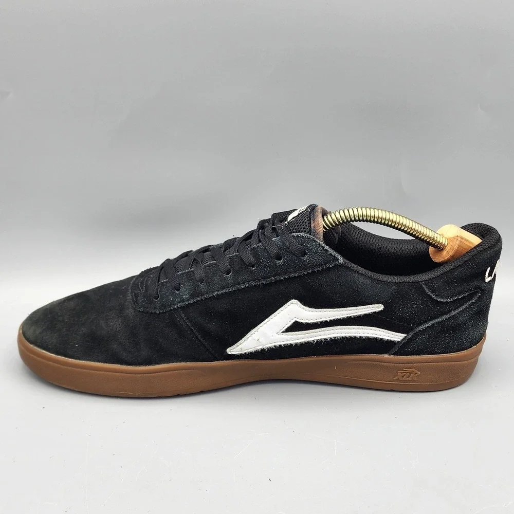 Lakai Manchester XLK Skate Shoes Sz 12 Black Suede White Gum Sole MS120-0200-B00