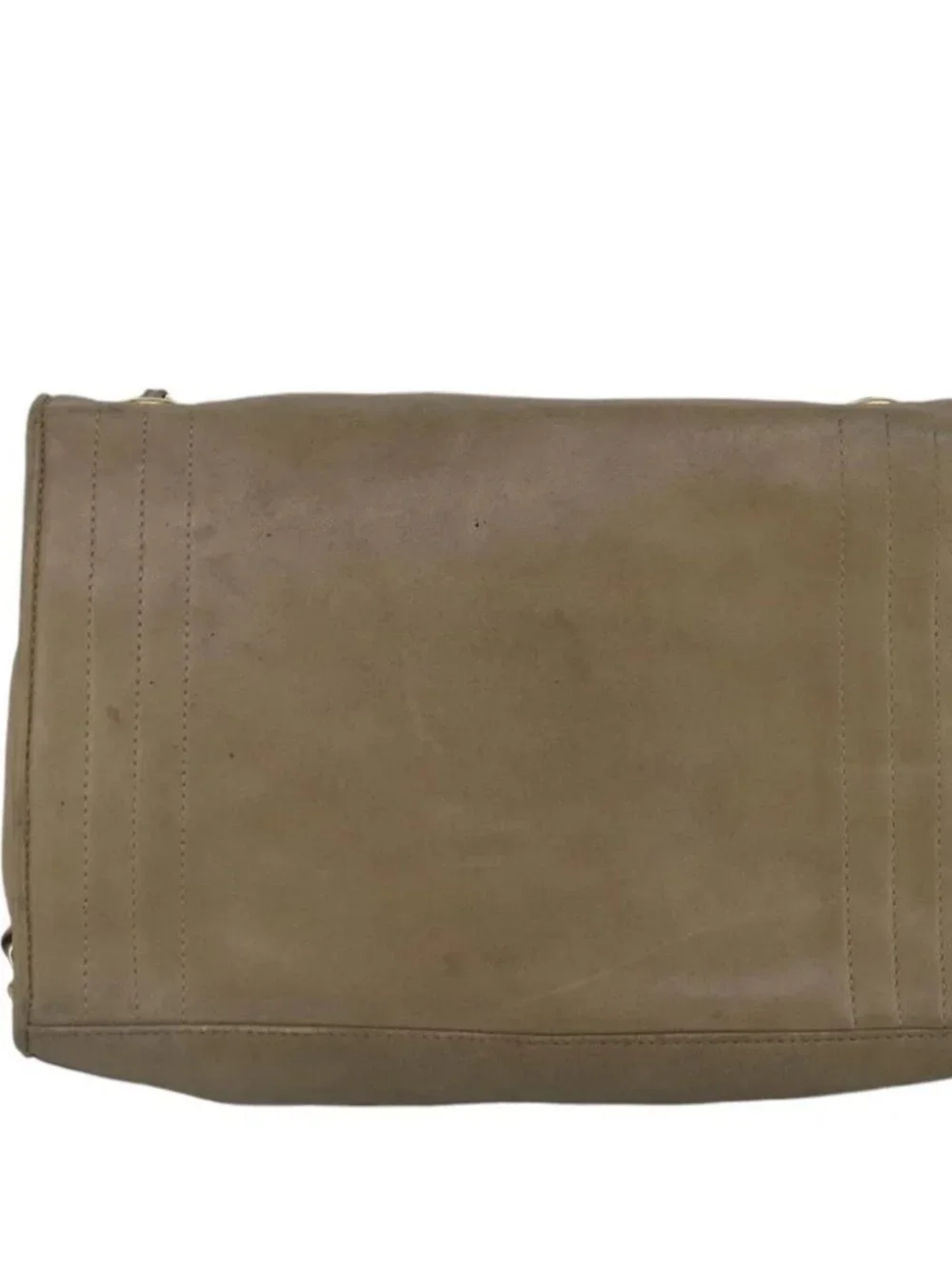 CHANEL Chain Shoulder Bag Lamb Skin Beige Gold CC Auth bs19652