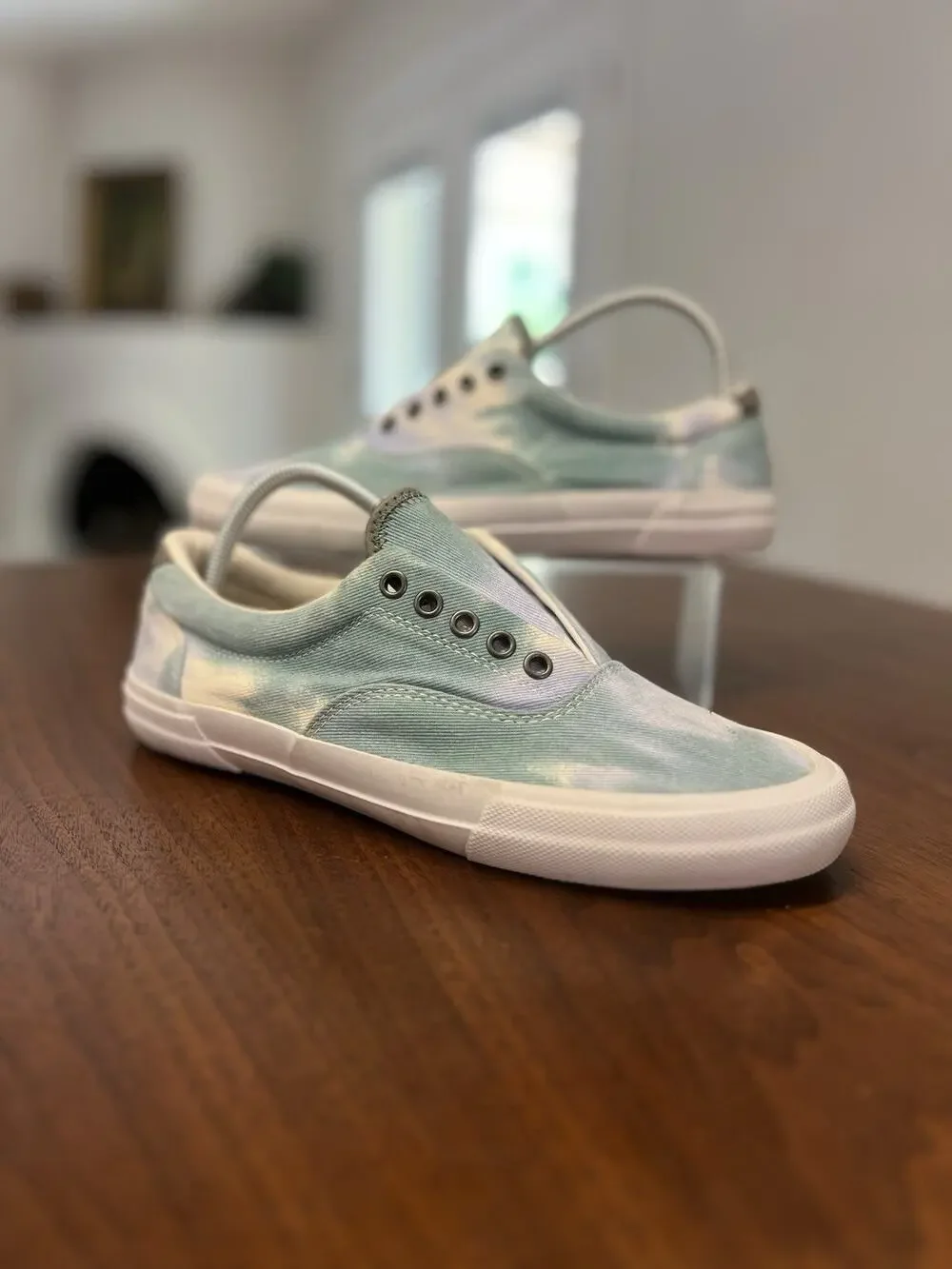 Crown Vintage CR-Greyden Shoes Mens Size 9M Blue Tie Dye Canvas Lace Up Casual
