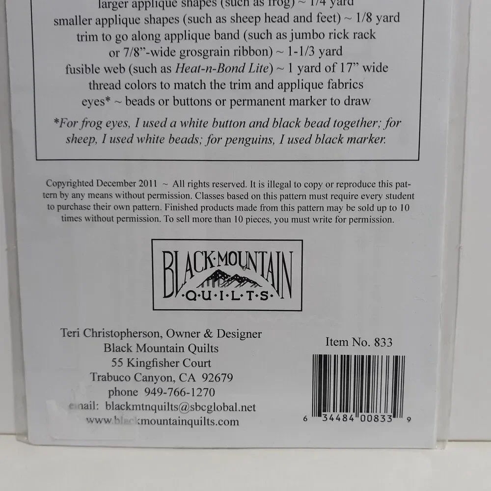 Black Mountain Quilts new penguin
