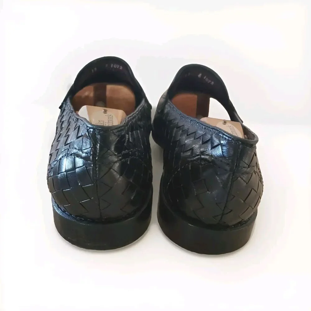 Allen Edmonds Sarasota Men 13 Black Loafer Basketweave  Dust Bags Dress Classic