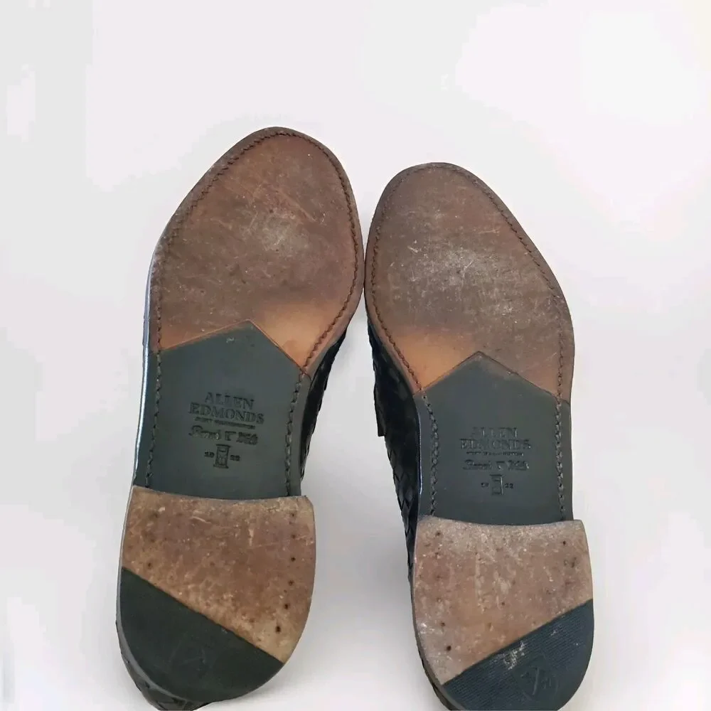 Allen Edmonds Sarasota Men 13 Black Loafer Basketweave  Dust Bags Dress Classic