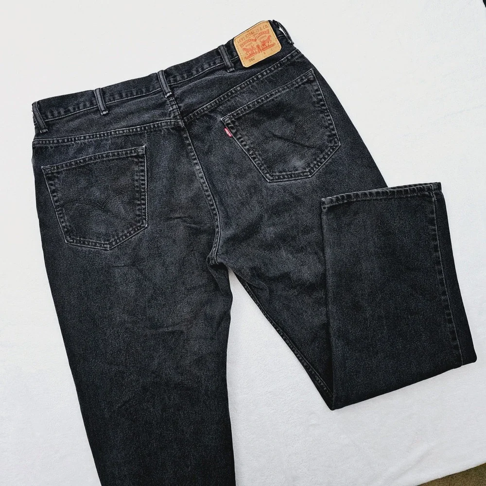 Levi's 550 Relaxed Fit Jeans Mens‎ 42x32 Black Denim Tapered Leg 90s Grunge