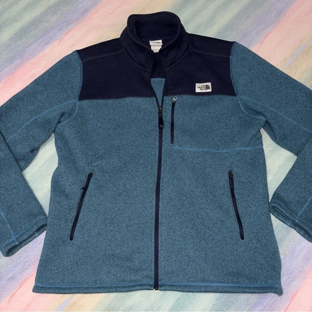 The North Face Men's Gordon Lyons Full Zip Fleece Jacket Mallard Blue Heritage L