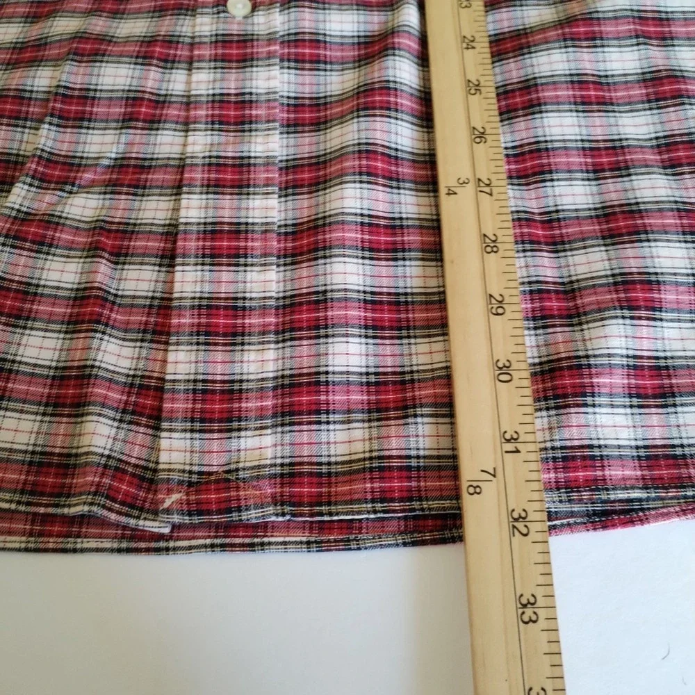 Polo Ralph‎ Lauren Shirt Mens XXL Classic Fit Plaid Red White Black Pony L/S