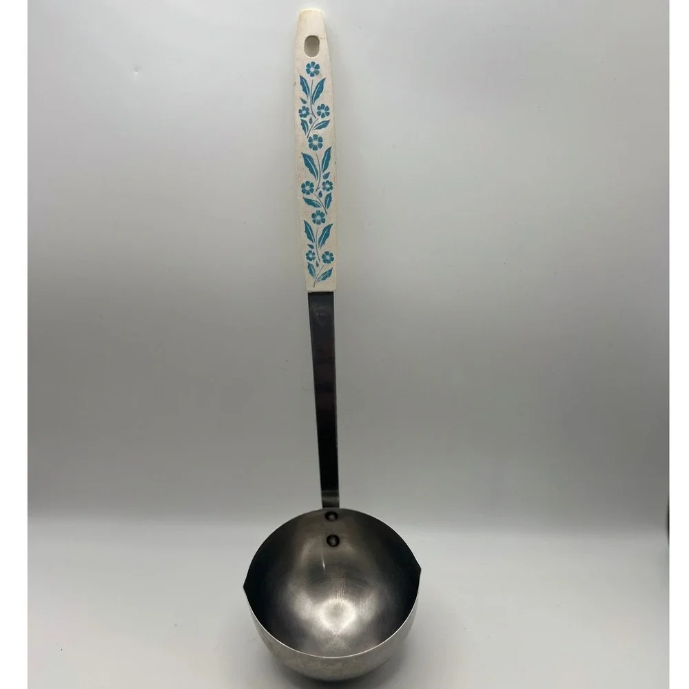 Household Japan Stainless Steel Blue Flower Handle Ladle 12