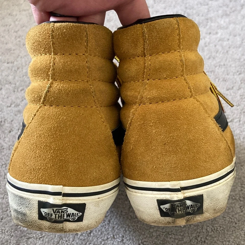 VANS tan suede high-top sneakers, M 9.5/ W 11.