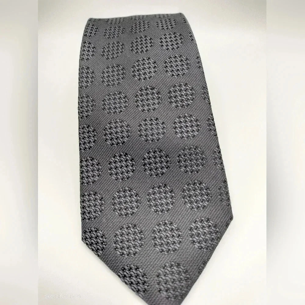 Calibrate Necktie Tie Silk Gray Houndstooth Dots Geometric College 3 x 58
