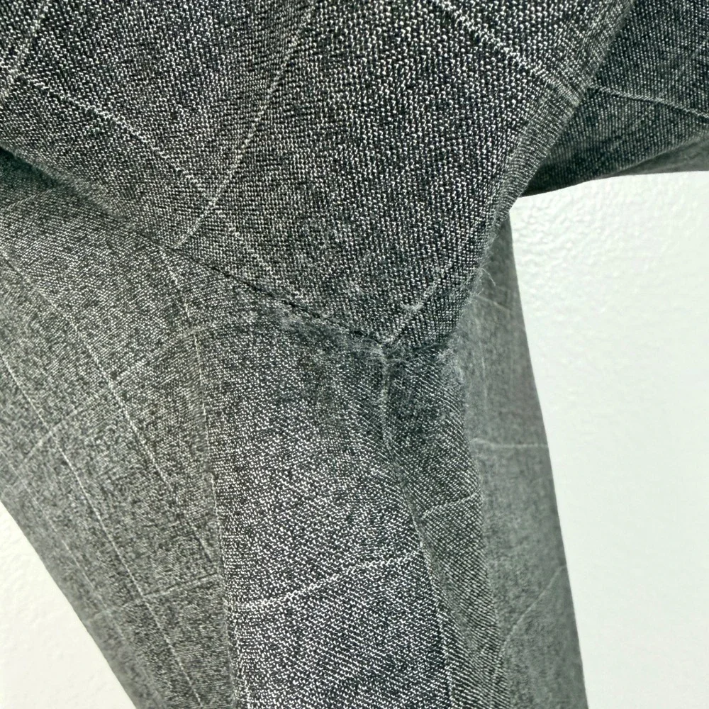 Banana Republic Trousers Mens 36 Grey Windowpane Plaid Italian Marzotto Standard