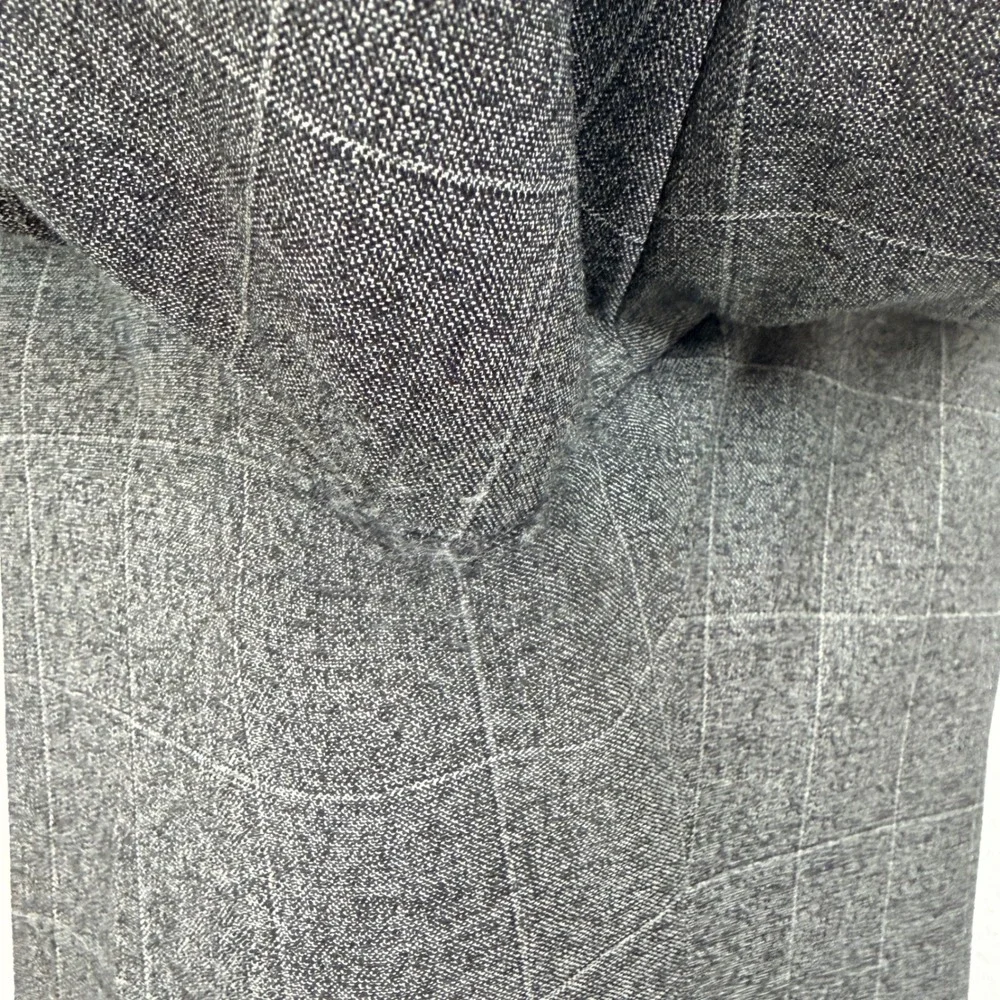 Banana Republic Trousers Mens 36 Grey Windowpane Plaid Italian Marzotto Standard