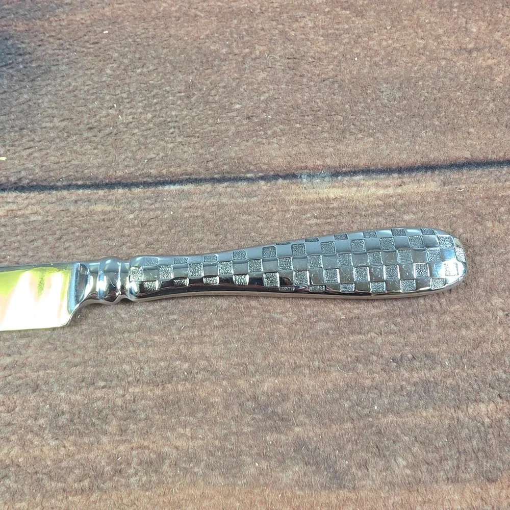 MacKenzie-Childs Checkmate Steak Knife Home OS Silver Good Serrated Checkered