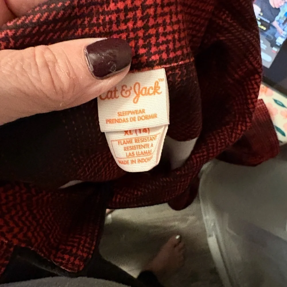 Cat & Jack Red and Black Houndstooth Sleepwear