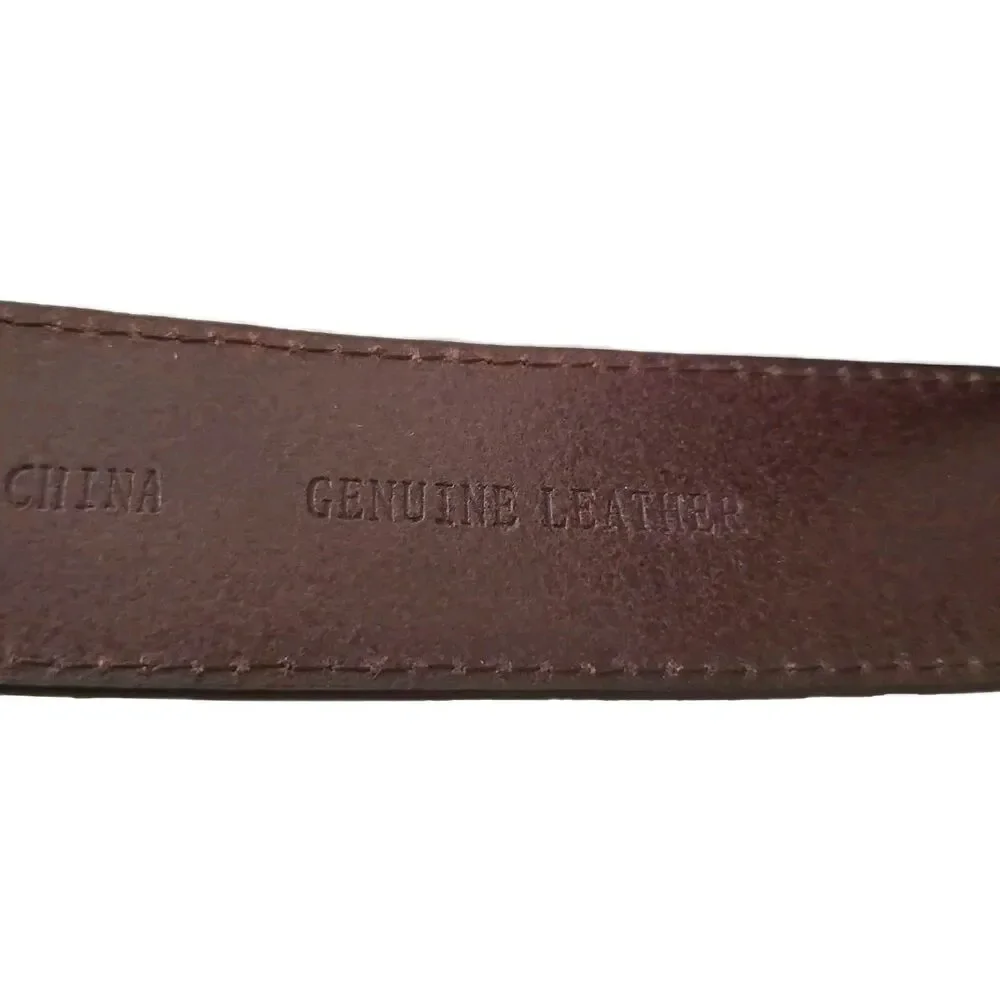 Johnston & Murphy Vintage Leather Belt Men's 44 Brown Silver Buckle Classic