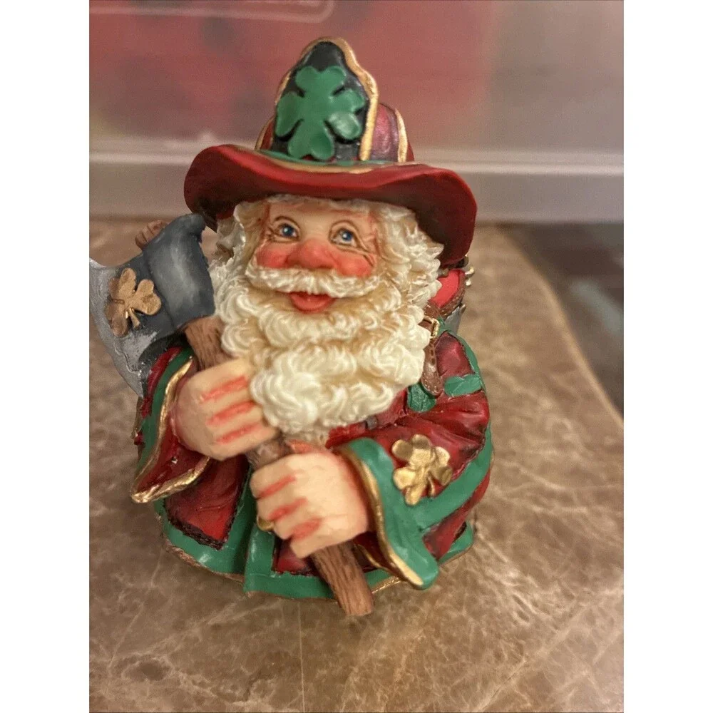 Crinkle Claus Irish Santa Fireman Axe w Fire Extinguisher 2001 Possible Dreams