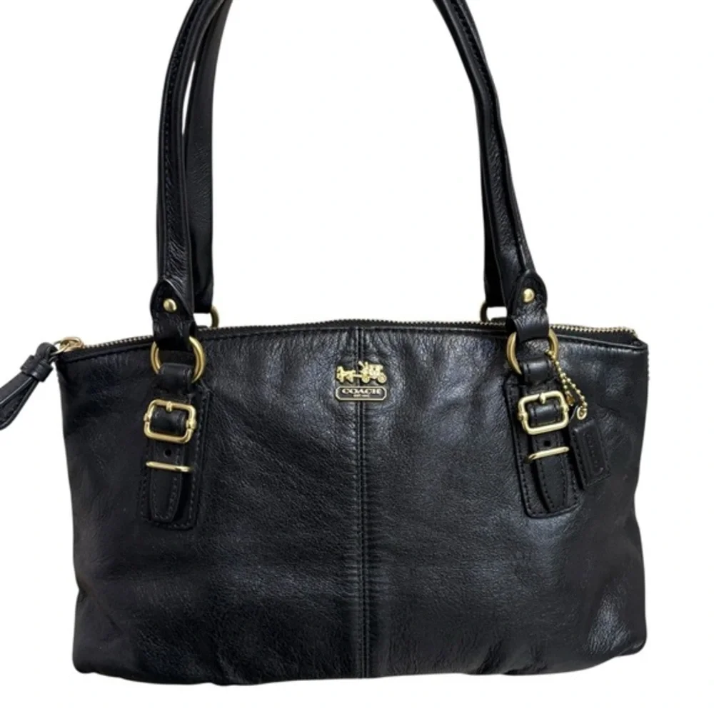 Coach black leather small Madison satchel